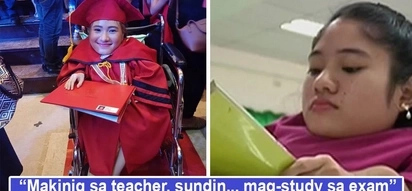 Tiyaga't determinasyon naging puhunan! Girl with bone disease makes waves online as she graduates 'magna cumlaude' despite debilitating condition