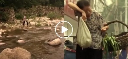 Ailing half-blind mother climbs hills, crosses river and walks 28 km to cook soup for daughter she hasn't seen for so long