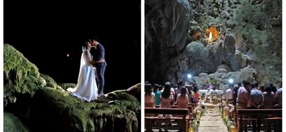 Ginaya ang pelikula nina Bea at John Lloyd! Viral Filipino couple gets married inside a cave