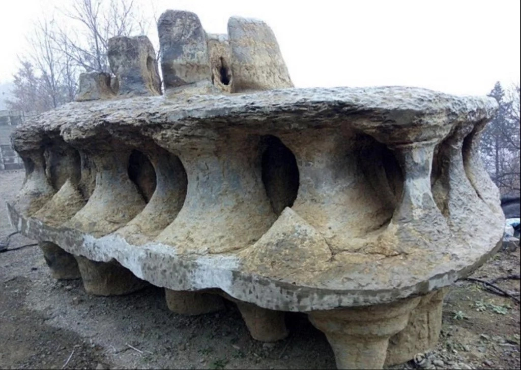 Experts left puzzled by UFO-shaped rock discovered in mountains in China Experts left puzzled by UFO-shaped rock discovered in mountains in China