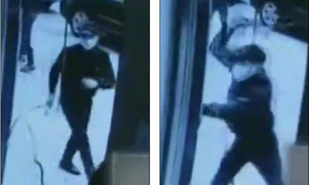 Shocking moment an angry man leads a club-wielding gang to smash a laundry shop after 'they destroyed his favourite cardigan' Shocking moment an angry man leads a club-wielding gang to smash a laundry shop after 'they destroyed his favourite cardigan'
