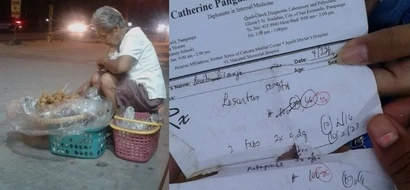 Netizens cry at the sight of this sick lola trying to sell all her kakanin on the street so she can buy medicines and go home