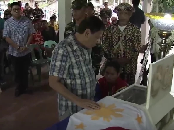 Duterte presents his condolences to slain CAFGU militiaman Duterte presents his condolences to slain CAFGU militiaman