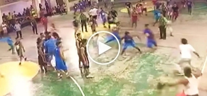 Pinoy cop knocks out teen basketball player during wild brawl in Laguna