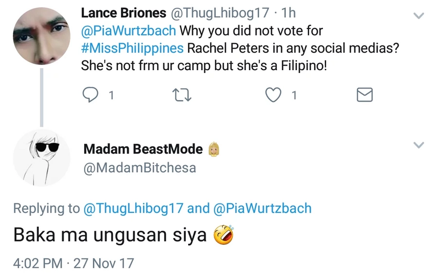 Nagsisihan na! Netizens accuses Pia Wurtzbach for Rachel Peters' unsuccessful Top 5 entry in the Miss Universe 2017 Nagsisihan na! Netizens accuses Pia Wurtzbach for Rachel Peters' unsuccessful Top 5 entry in the Miss Universe 2017