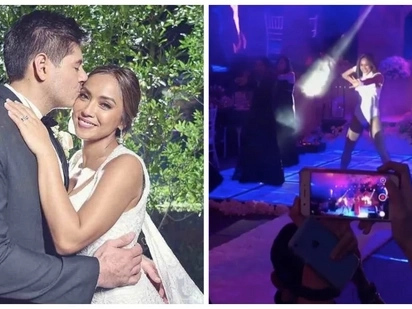 Nganga ang groom! Rochelle Pangilinan reunites with Sexbomb Dancers for her epic wedding surprise to Arthur Solinap