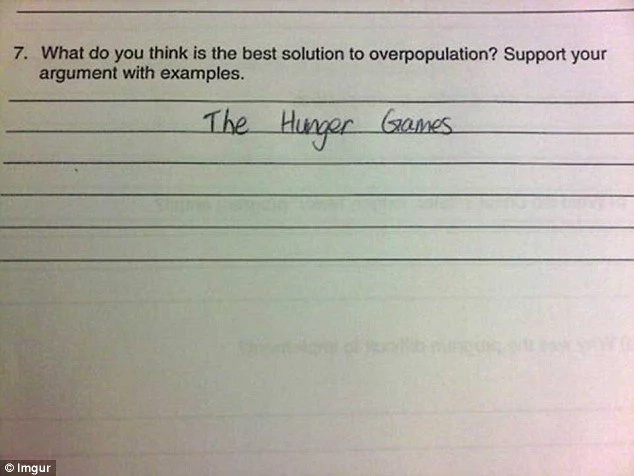 Children write hilarious answers on exams Children write hilarious answers on exams