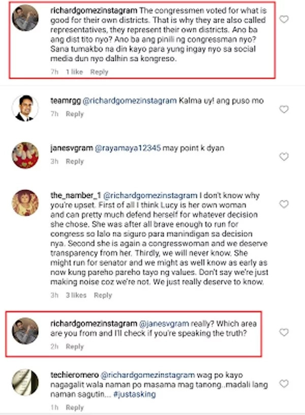 Richard Gomez responds haughtily to netizens asking for CHR vote of Lucy Richard Gomez responds haughtily to netizens asking for CHR vote of Lucy