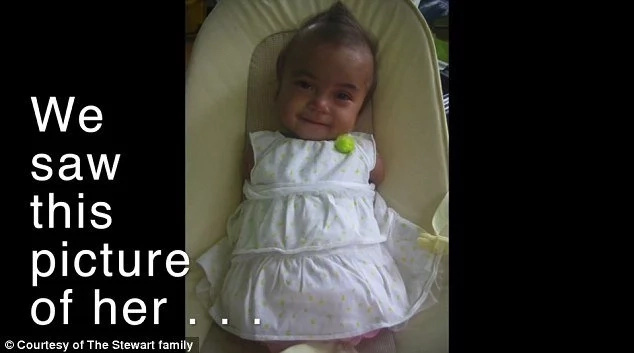 The adoptive parents first saw this picture of Maria and felt they had to adopt her. Photo: The Stewart Family The adoptive parents first saw this picture of Maria and felt they had to adopt her. Photo: The Stewart Family