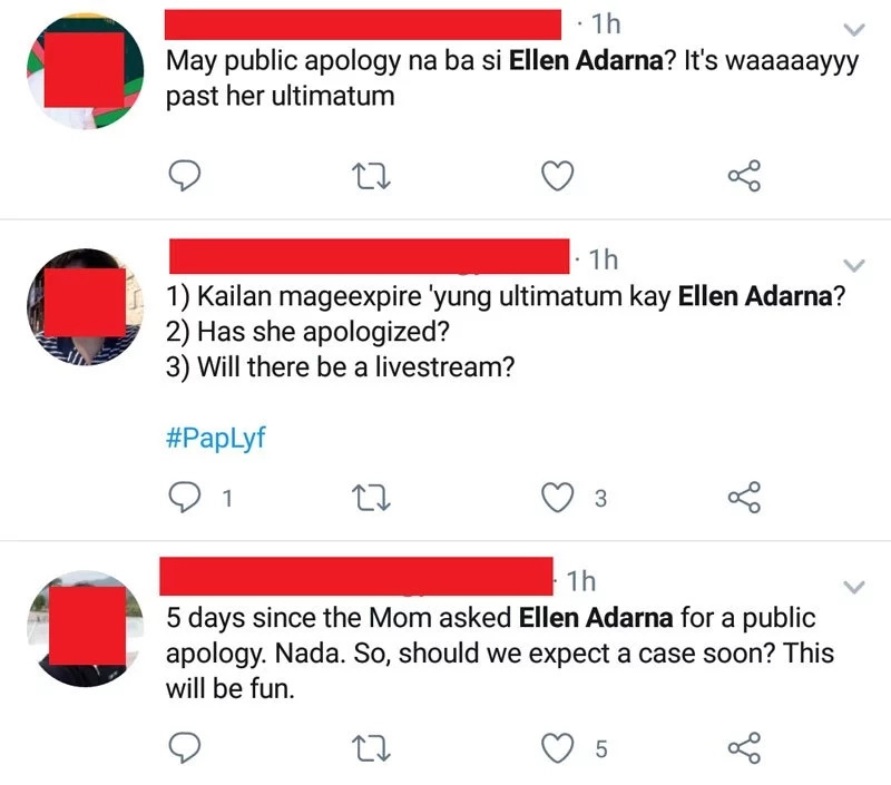 Netizens natatagalan sa 'public apology' ni Ellen Adarna, inuudyukan mag-inang idemanda na ang 'brat' Netizens natatagalan sa 'public apology' ni Ellen Adarna, inuudyukan mag-inang idemanda na ang 'brat'