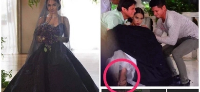 Did Maja Salvador just wear slippers underneath her stunning black wedding gown on 'Wildflower'?