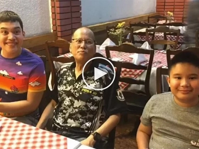 Na-demote si kuya! Former Pres. Aquino is Josh and Bimby's new 'nanny?'
