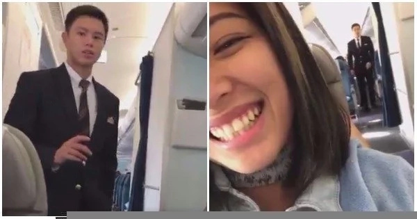 VIRAL: Watch this video of a female passenger who found the guy version of the viral pretty Flight Attendant and recorded him on video! VIRAL: Watch this video of a female passenger who found the guy version of the viral pretty Flight Attendant and recorded him on video!