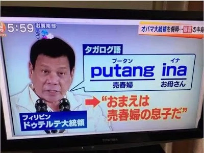 Japanese show translates President Duterte's cursing Japanese show translates President Duterte's cursing