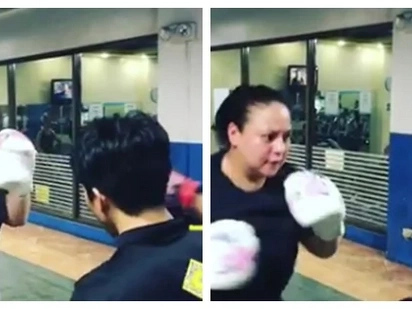 Watch Daniel Padilla’s mother Karla Estrada try to lose weight through intense boxing drill!
