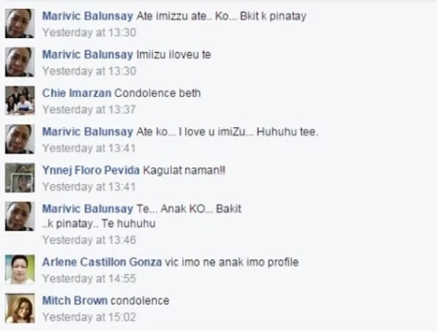 Netizens console OFW mother of college student chop-chopped victim Netizens console OFW mother of college student chop-chopped victim