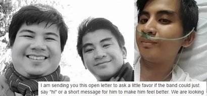 Swerte sa kuya! Netizen makes a request for a short personalized message for younger brother, a die-hard Coldplay follower with stage 4 cancer