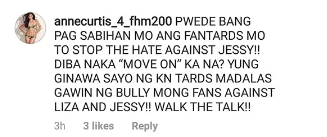 Angel Locsin slams netizen reviving past issue with Luis Manzano, Jessy Mendiola Angel Locsin slams netizen reviving past issue with Luis Manzano, Jessy Mendiola