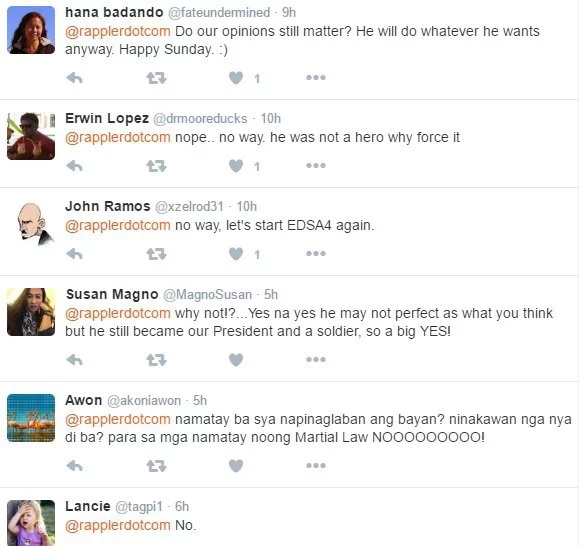 Netizens express reactions on Marcos' hero burial Netizens express reactions on Marcos' hero burial
