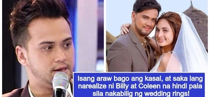 Epic fail! Billy Crawford & Coleen Garcia reveal that they forgot to buy wedding rings 1 day before event