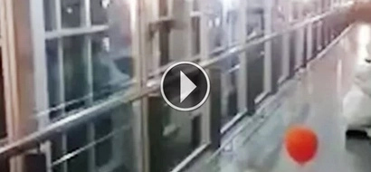 Do you see a balloon floating through children's hospital? People believe it is a ghost
