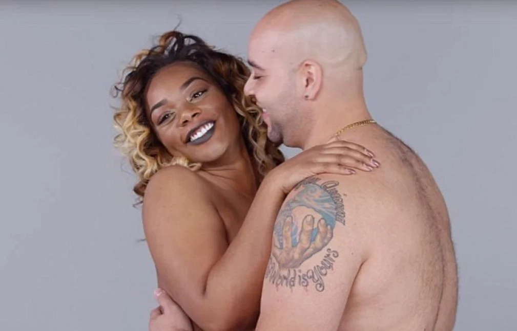 See strangers cuddling each other while topless in bizarre new social experiment (photos/video)