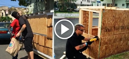 Man saves a homeless woman sleeping in the street by building a real house for her