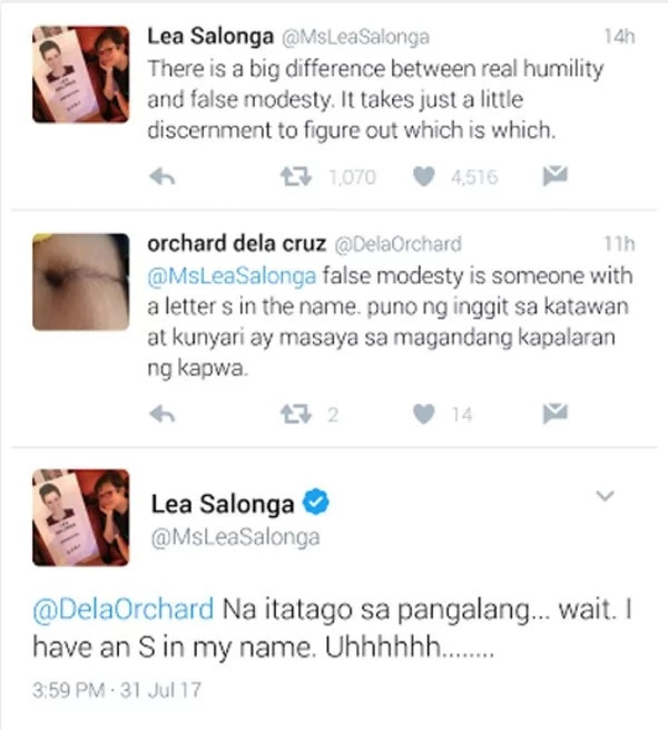 Netizens wonder whom Lea Salong is alluding to in her tweet Netizens wonder whom Lea Salong is alluding to in her tweet