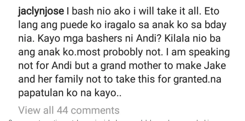 “Jake, ubos na pasensiya ko sa inyo." Jaclyn Jose lambasts Jake Ejercito, Laarni Enriquez on Instagram “Jake, ubos na pasensiya ko sa inyo." Jaclyn Jose lambasts Jake Ejercito, Laarni Enriquez on Instagram