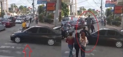 Ayan tuloy! This car got made fun of pedestrians because of his disrespectful action
