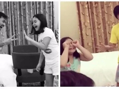 Manny Pacquiao plays Jak en Poy with his daughters Princess and Queenie – who won in both games?