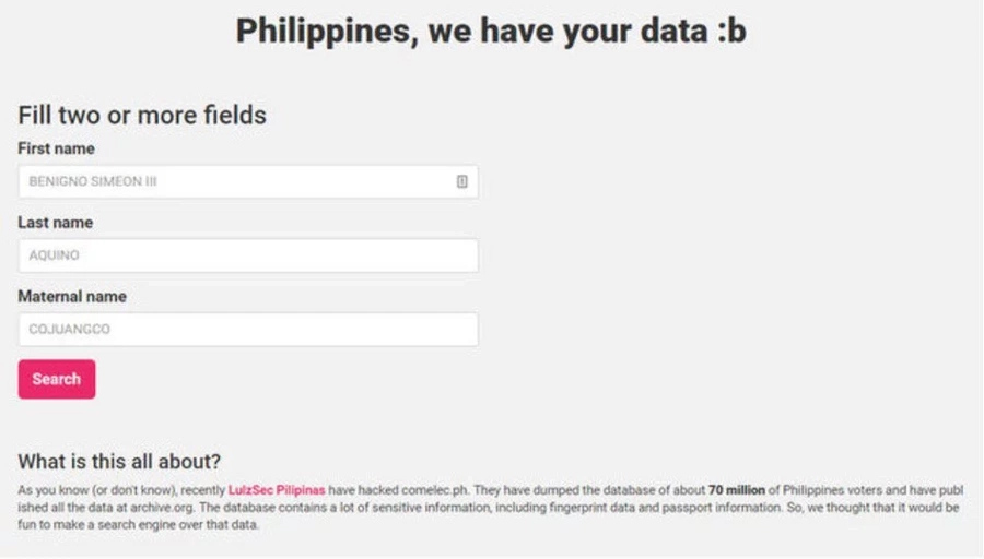 BREAKING: Hacked Comelec voters’ data searchable online BREAKING: Hacked Comelec voters’ data searchable online