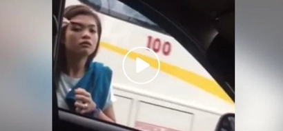Funny Pinay fixes eyebrows using car's mirror without knowing the owner is inside