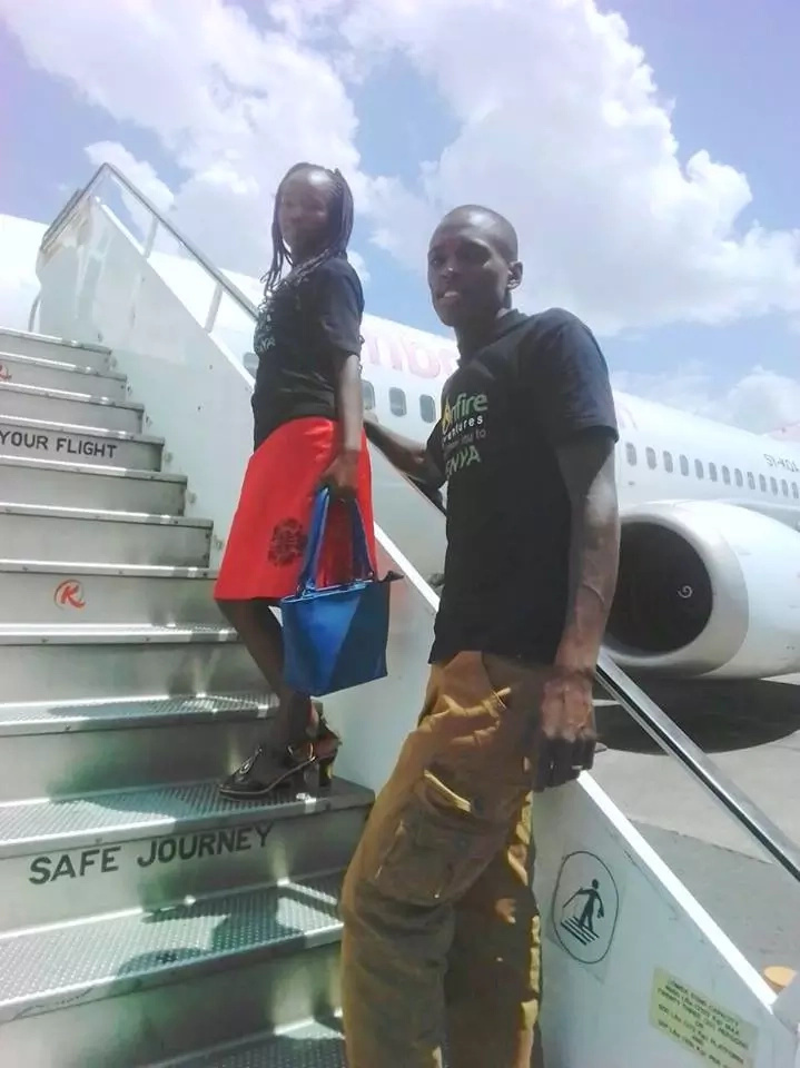 Couple who did KSh 100 wedding flies out for honeymoney