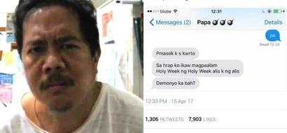This Pinoy dad wins the Internet for his grumpy but funny responses to his son
