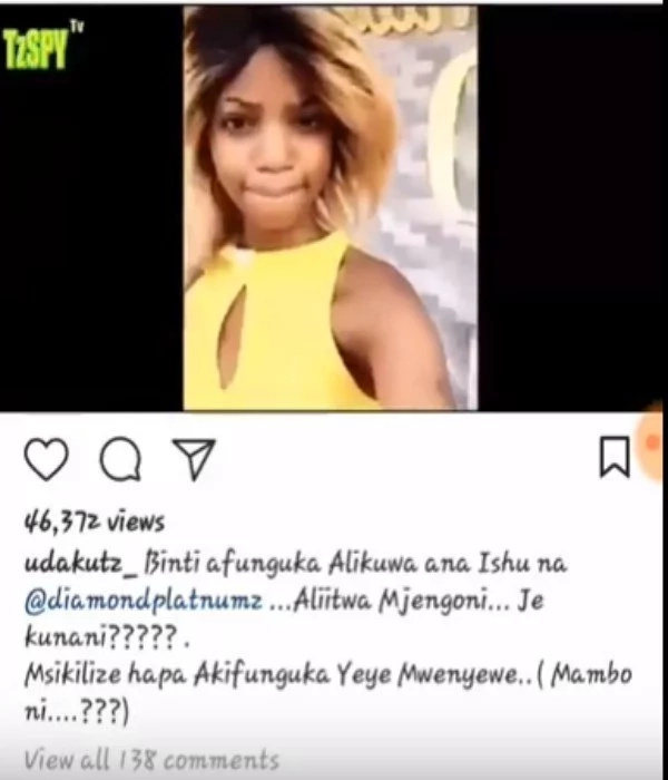 Sister to Diamond Platinumz alleged side chick claims to have slept with him