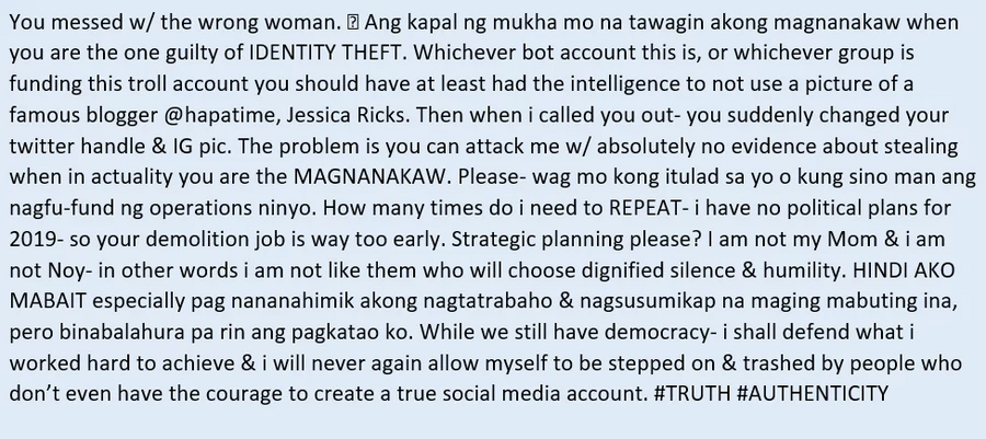 Pinagbintangan na magnanakaw! Kris Aquino reveals basher and posts warning to those who intend to attack her Pinagbintangan na magnanakaw! Kris Aquino reveals basher and posts warning to those who intend to attack her