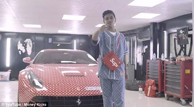 Billionaire's son, 15, shows off his stunning Ksh 30million Ferrari wrapped in Louis Vuitton print