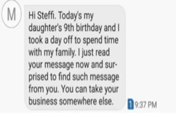 Is This An Instance Of An Unprofessional Seller? How Would You Deal With This? Is This An Instance Of An Unprofessional Seller? How Would You Deal With This?