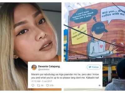 A woman expose frauds of Xian S Gaza, the man who proposed a coffee drink to Erich Gonzales using a billboard!