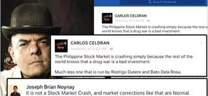 Financial analyst hits Filipino tour guide Carlos Celdran after remark on PH stock market and Duterte's drug war