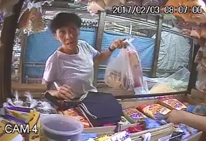CCTV caught a woman in the act of stealing. CCTV caught a woman in the act of stealing.