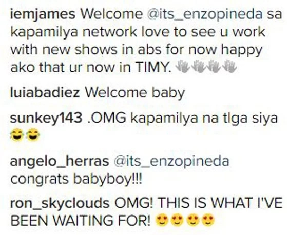 The show’s and Enzo’s fans were all excited for his newest role. (Photo credit: Instagram) The show’s and Enzo’s fans were all excited for his newest role. (Photo credit: Instagram)