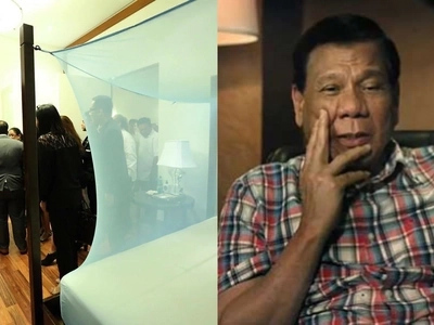 Humble Tatay Digong. President Rodrigo Duterte uses Josh Aquino's old "kulambo" in his Malacañang room