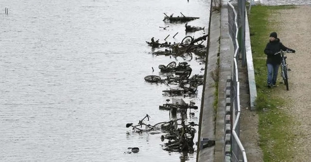 When this old canal was drained, locals were surprised to find a lot of unexpected things on the bottom. When this old canal was drained, locals were surprised to find a lot of unexpected things on the bottom.