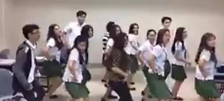 FEU teacher joins students in showing off dance moves FEU teacher joins students in showing off dance moves