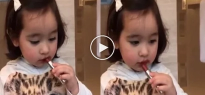 Look Who Messed Up With Vicky Belo's Lipstick! Cute, Right?