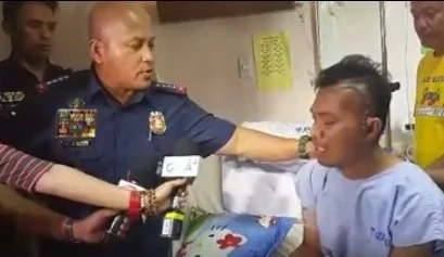 Bato visits cop shot in the head during police operation Bato visits cop shot in the head during police operation