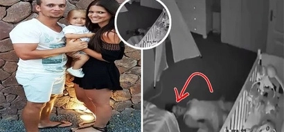 Man installed security cameras into his baby’s room. When he was reviewing the footage, he saw his wife laying down doing something quite unusual!