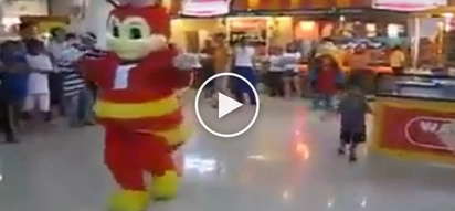 Bida ang saya! Netizens go crazy over epic dance battle in mall between Jollibee and Shakey's mascots